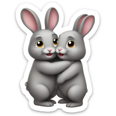 Bunnies hugging sticker