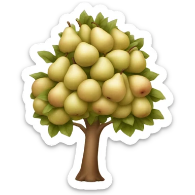 Beige pear tree sticker