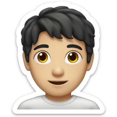 Boy with dark hair and red eyes sticker