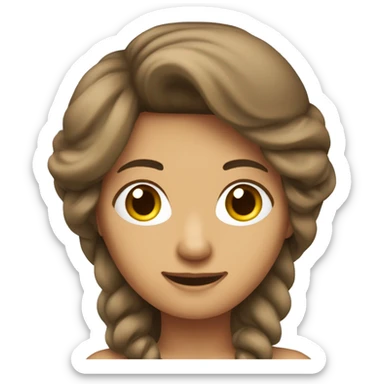 Mujer de cabello lacio castaño esperando coche sticker