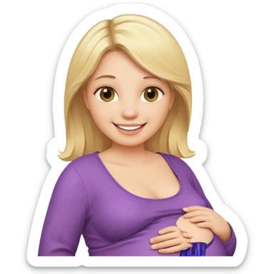 Pregnant woman blonde hair sticker