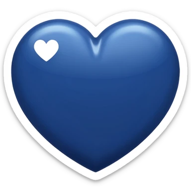 navy blue heart sticker