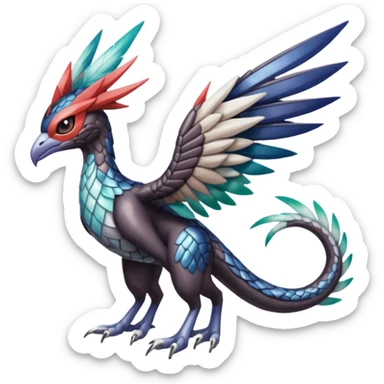 Trico-Dialga-Meloetta-Latias-Nargacuga-Noivern-hybrid-fusion-creature, full body sticker