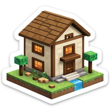 Minecraft house sticker
