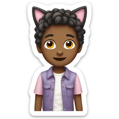 Cute Boy with feminine clothes and cat ears. sticker