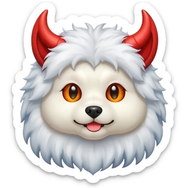 devil cute fluffy complete dog sticker