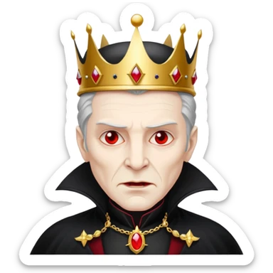 Vampire King, Elder vampire in royal black coat, wearing a crown, red eyes.
 sticker