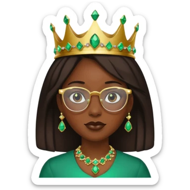 black queen with glassess and crown sticker