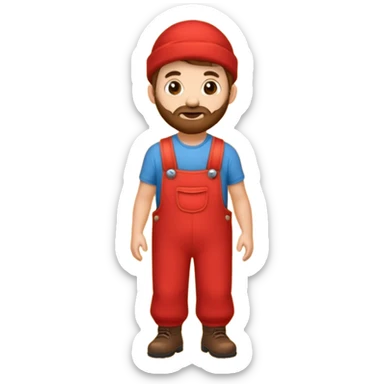 Maulwurf mit roter Latzhose, winkend sticker