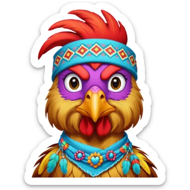 hippie rooster sticker