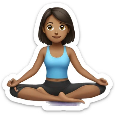 Brunette Girl doing yoga sticker