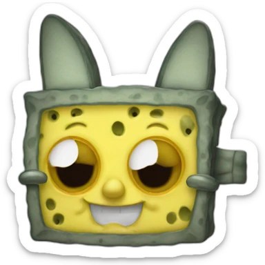 SpongeBob SquarePants with cat ears sticker