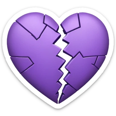 purple broken heart sticker