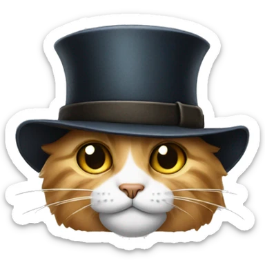 Cat wearing Sherlock Holmes hat sticker