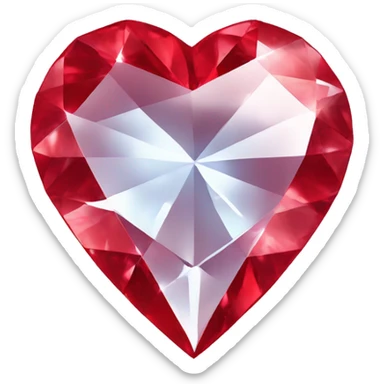 diamond red heart sticker