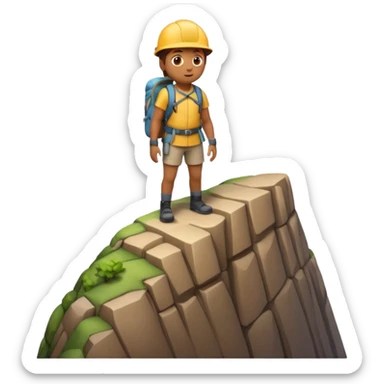 A 3D emoji of a person standing at the edge of a steep cliff in Apple style. The person faces forward, close to the edge, showing a sense of height and danger. Clean, glossy , isolated on white background.


 sticker