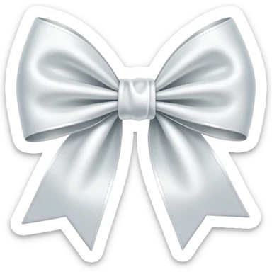 White bow on white bow sticker