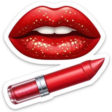 Lipstick glitter sticker