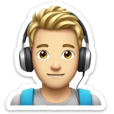 a streamer boy with gamer headphones sticker
