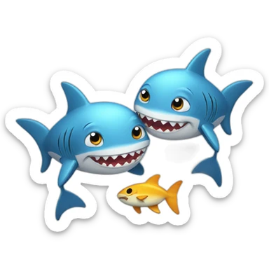 Sad Shark and happy tuna sticker