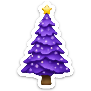 purple christmas tree sticker