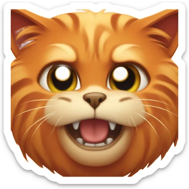 Orange angry cat sticker