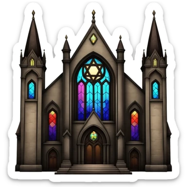 jewish synagogue temple in dark goth aesthetic style sticker