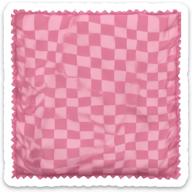 Pink checkered folded blanket sticker