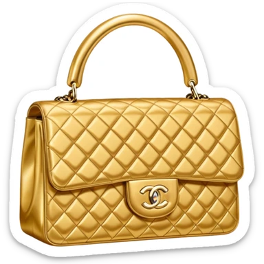 chanel gold color bag sticker