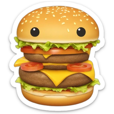 Burger eating a burger sticker