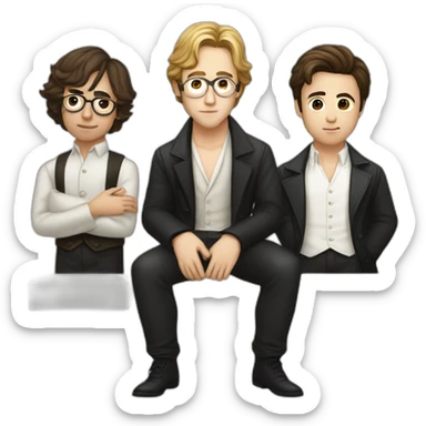 Young Beethoven, Asian John Lennon and German Ryan Gosling forming a boyband sticker