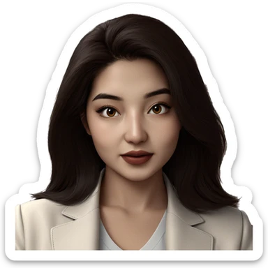 realistic portrait of girl sticker