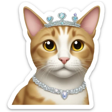 Cat with tiara sticker