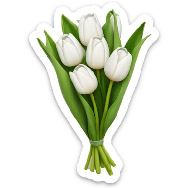 white tulip bouquet  sticker