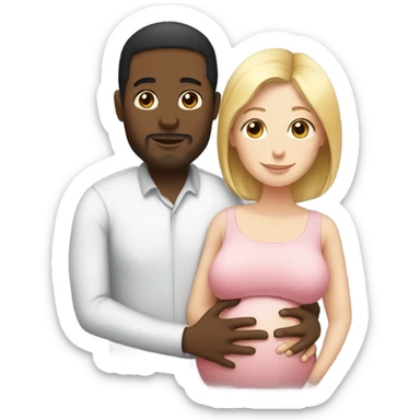 Pregnant white woman with black husband  sticker