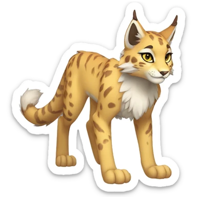 Anthro Sona Lynx-Fakémon Full Body sticker