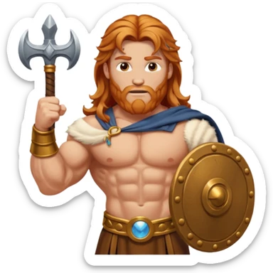 Hercules, God of Strength from Gods and Goddesses with long reddish blonde hair, bronze outfit sticker