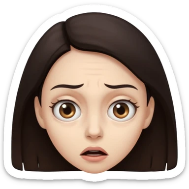 use the second emoji and make her look scared  sticker