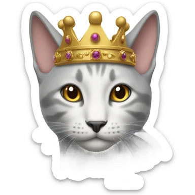 Cat wearing a crown sticker
