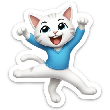 cute dancing cat in cartoon version sticker