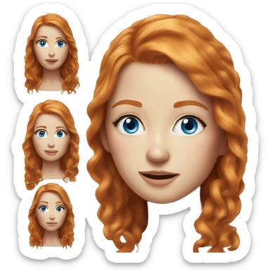 Hyper realistic, beautiful ginger woman with blue eyes and long hair sticker