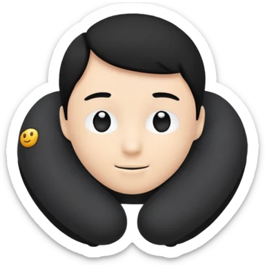 black Travel Neck Pillow sticker