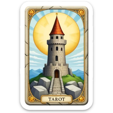 The tower tarot card sticker