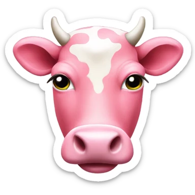 Pink strawberry cow sticker