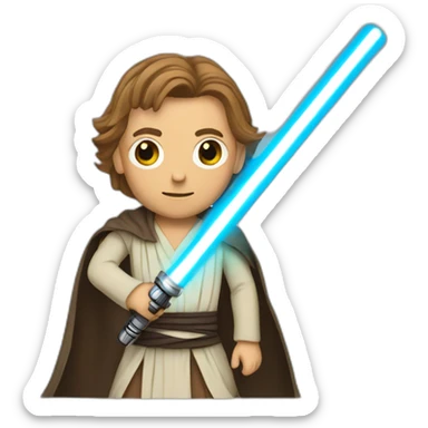 A jedi with a lightsaber sticker