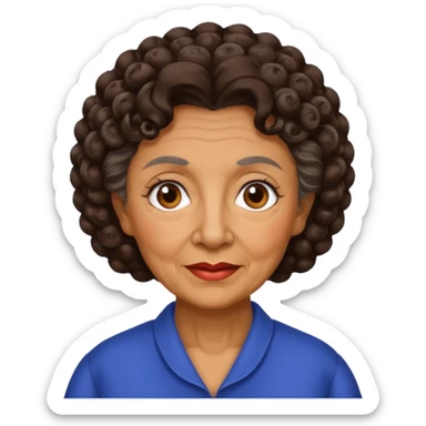 Mi abuela es morena con el pelo rizado y con la piel clara  sticker