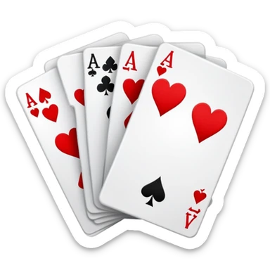 Two playing cards one being the 7 of hearts the other the 4 of spades sticker
