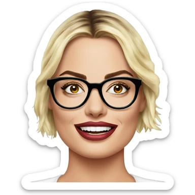:Margot Robbie: glasses  sticker