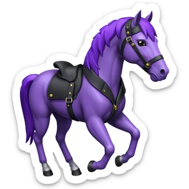 Purple horse wearing leather jacket
 sticker