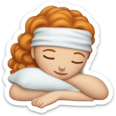 Ginger pretty woman sleeping sticker